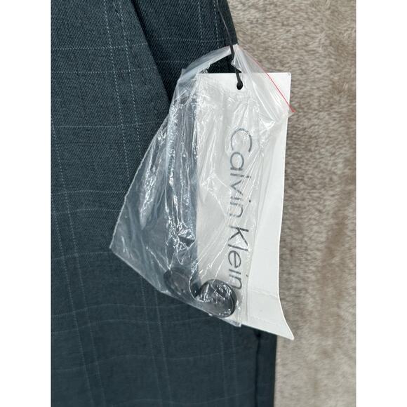 Calvin Klein Pants Mens 34x32 Gray Plaid Straight Fit Dress Work Career Office - Picture 3 of 10